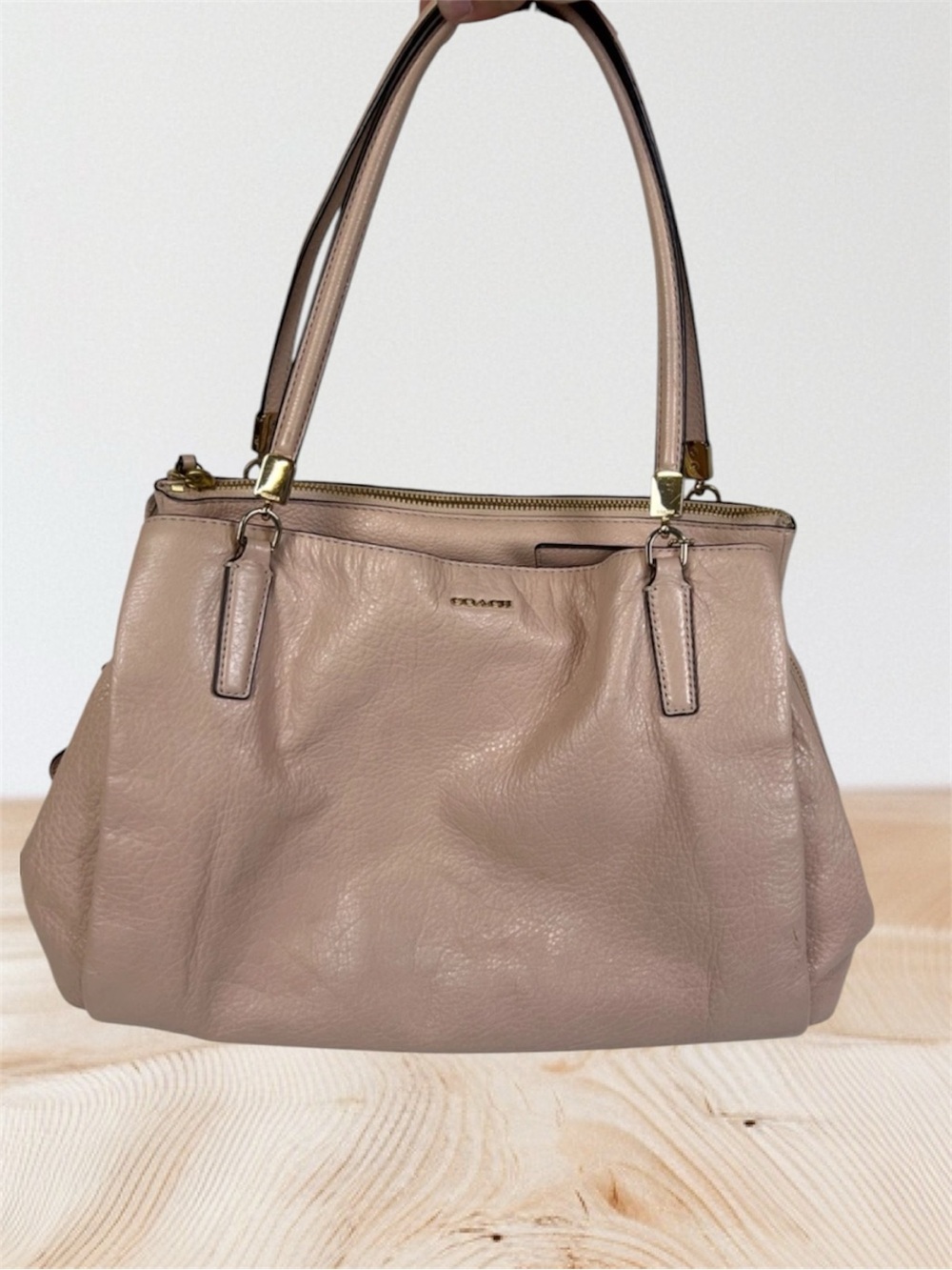 Coach Leather Shoulder Satchel in Dusty Pink 1501000E